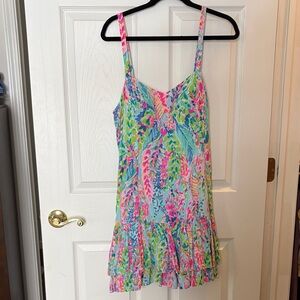 Lilly Pulitzer Colorful Leaf Print Mini Dress